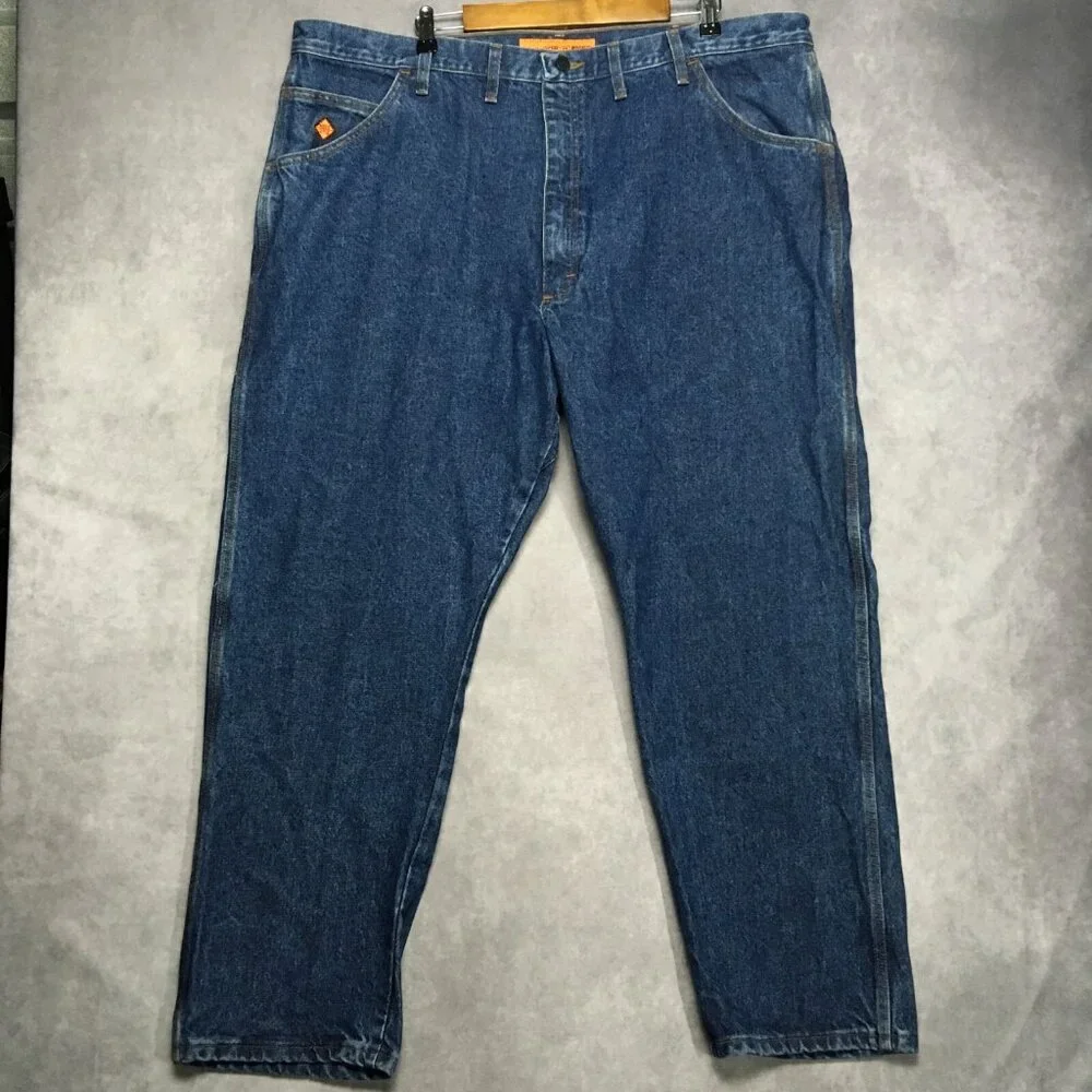 Wrangler FR Mens Flame Resistant Blue‎ Jeans size 46x30 Work Denim Trades Pants